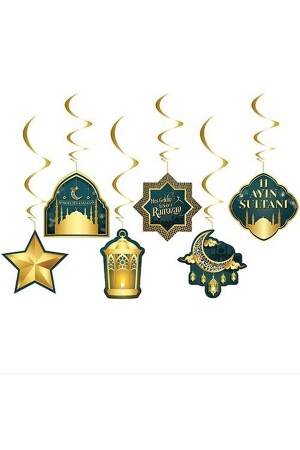 6-Piece Ceiling Ornament Welcome Ya City Ramadan Ornaments 11 Sultan of the Month Themed Pendant Lamp Religious Islamic Ornaments - PEKSHOP