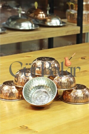 6-Piece Copper Breakfast Sauce Bowl, Jam, Snack Bowl Set grbkrçkrçrz1 - GÜR BAKIR