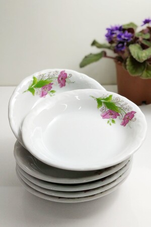 6-Piece Floral 13 Cm Porcelain Deep Plate Breakfast Plate Small Size PRL-13-CKR-CCK - Porland