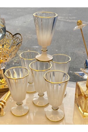 6 Piece Flute Colorful Gilded Coffee Glass Water Glass Goblet Mug Glass yz-deg - YzHome