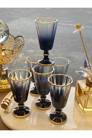 6 Piece Flute Colorful Gilded Coffee Glass Water Glass Goblet Mug Glass yz-deg - YzHome