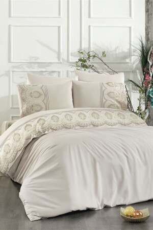 6 Piece French Lace Yaren Double Duvet Cover Set SRBNHMDAN1YRN - Minelya Home Collection