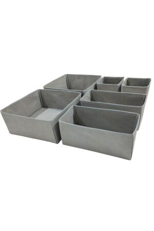 6-Piece Gray Drawer Organizer Set - Multi-Purpose Cabinet Box Set - Balkan Room