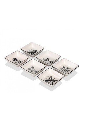 6-Piece Ikon Square Ceramic Snack Bowl 156349 - BUENOS