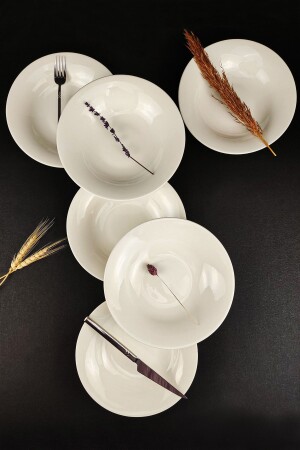 6-Piece Istanbul Form Porcelain Deep Plate Dinner Plate Set 20 Cm Cream – TL4034361 C320. 003 - Digithome