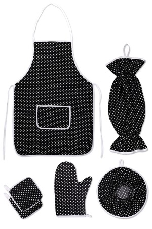 6 Piece Kitchen Set & Kitchen Apron - Oven Mitts - 2 Handle Holders - Organizer Bag Holder - Demlematik - Morlay