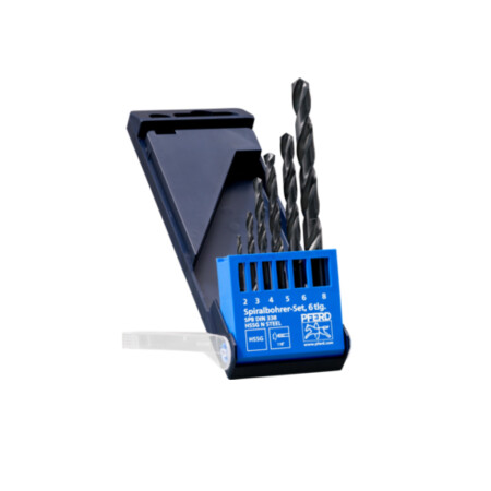 6-piece metal drill bit set for steel PFERD DIN338 HSSG N Steel 6TLG - Pferd