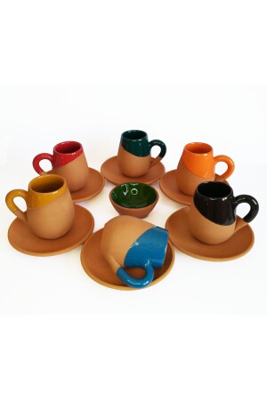 6-Piece Pottery Turkish Coffee Cup ada259 - ADAMODART