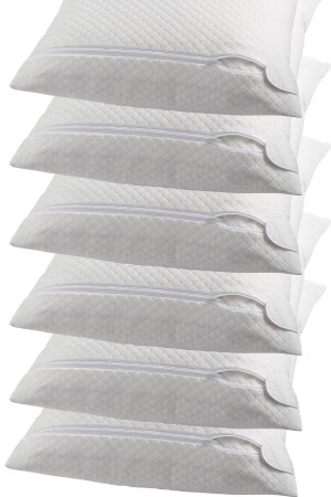 6-Piece Quilted Zippered Pillow Cover Pillow Protector - Fushia