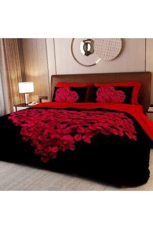 6 Piece Red Ahsen Double Duvet Cover Set ALCY1006 - ALACA HOME COLLECTİON