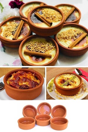 6-Piece Rice Pudding Pottery Bowl - Casserole Bowl Casserole Set - Oven Bowl Casserole Bowl Soufflé Bowl - Rice Pudding Casserole - Jsu