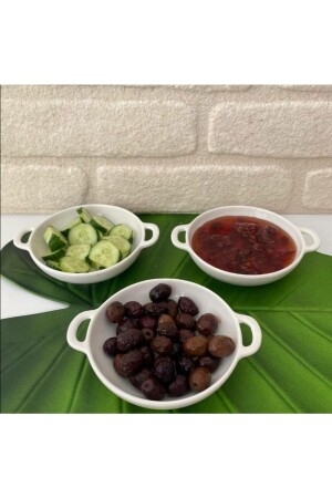 6 Piece Round Breakfast Bowl with Two Handles A-125 - Tekbir