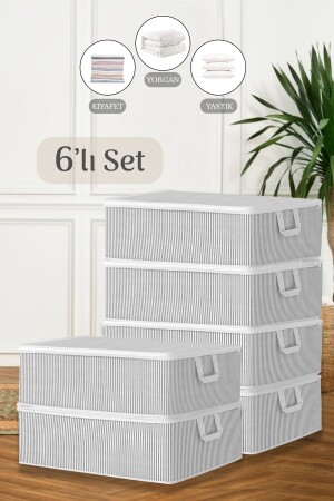 6-Piece Sofa Bed Base Type Pillow Clothes Storage Storage Bag - Under Base Organizer Bag 50 X 30 X 22 Cm MCH-781 - Meleni Home