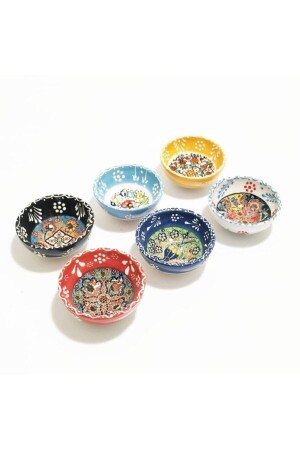 6-Piece Tile Motif Ceramic Bowl 8 cm Diameter 6-Piece 1 - Otogar Çini