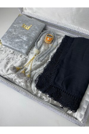 6 Piece Velvet Prayer Mat Set with Dowry Bundle Chest Bride and Groom Set - Ayhanhome