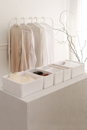 6-Piece White Children's Room Cabinet Laundry Drawer Organizer Storage Box Organizer KK6-BYZ - Rek Home