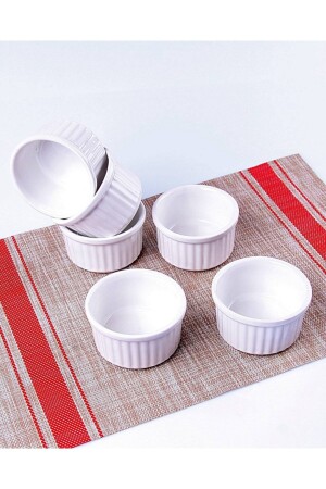 6-Piece White Color Soufflé Oven Container - Cooker
