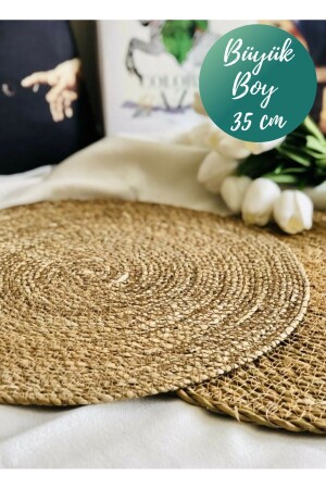 6-Piece Wicker Plate Knitted Placemat Plate Pan Pot Mat Bamboo Tableware Service Presentation Fireproof - Çavdar Group