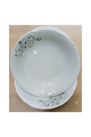6-Piece Yakamoz 13 Cm Porcelain Deep Plate Snack Bowl 6 Pieces Small Size PRL13ykmz - Porland