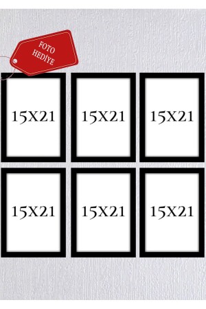6 Pieces 15x21 Black Frame Set 6 Pieces Wooden (A5) 15x21 Leg Model - Genel Markalar