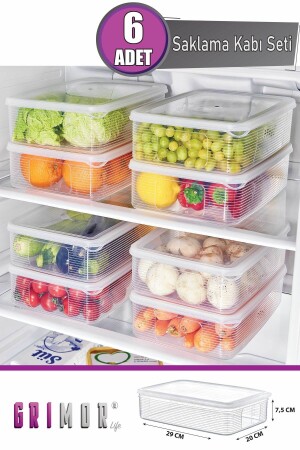 6 Pieces 3-5 Liter Organizer Storage Container in the Refrigerator - Deep Freezer and Microwave - Grimor Life