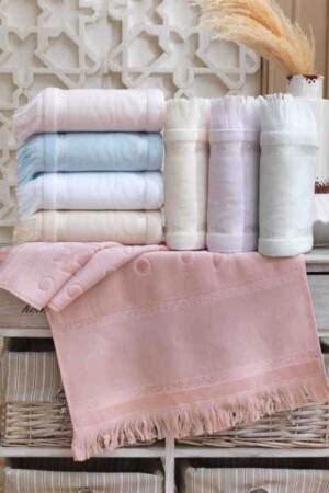 6 Pieces 30x50 Etamin Jacquard Assortment Kitchen Towel with Fabric Kanavice Embroidery - Fiesta