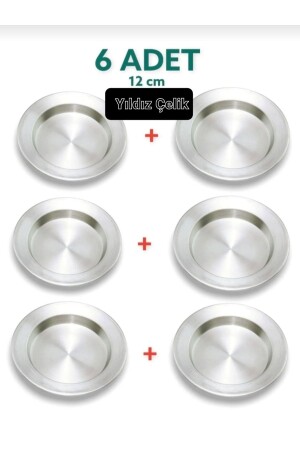 6 Pieces Aluminum Kunefe Plate Single Serve 12cm base - Yıldız çelik