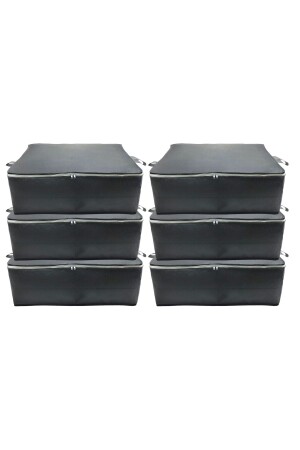 6 Pieces Anthracite Base Base and Sofa Bed Type Storage Bag 62 X 44 X 22 Cm XLarge - Balkan Room