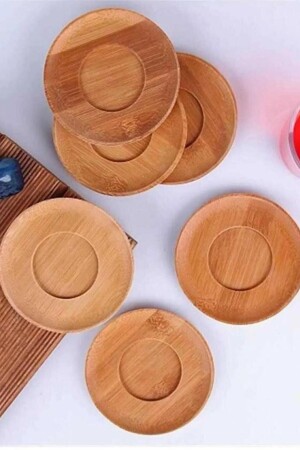 6 Pieces Bamboo Tea Saucer Coaster Round - Cup Coaster ZZYLMZ291 - Kitchen Design Lab