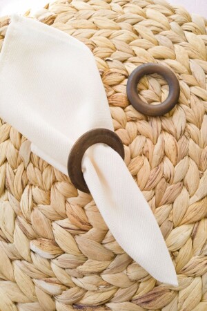 6 Pieces Brown Flat Napkin Rings - Emtory Home