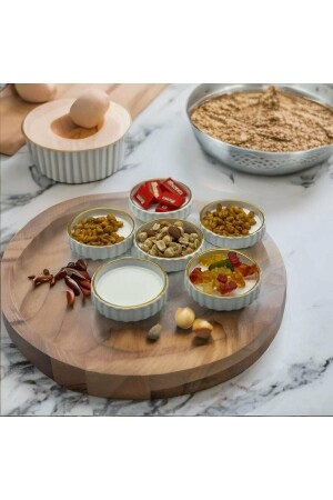 6 Pieces Gold Gilded Round Serrated Snack Bowl Sauce Bowl Jam Bowl Sugar Bowl EPSUWZ67 - MeGgDecor