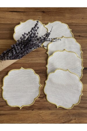 6 Pieces Linen Linen Fabric Gold Glitter Coffee Side Cocktail Presentation Napkin Suitable for Ethamine Processing - Nurhanhome