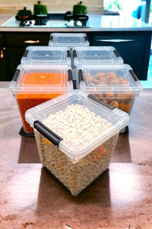 6 Pieces Locked Provisions Pulses Storage Container Pantry Box Set of 6 Luxury Stylish Box (2 Liters) Dowry Set 145mrsstore33 - SWENCRAFT