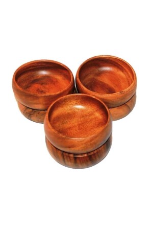 6 Pieces Natural Wooden Snack Bowl Made from Bamboo Tree - İnci Collection