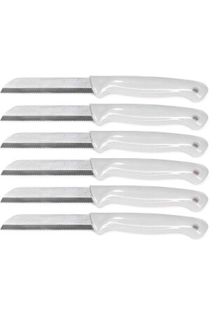 6 Pieces of Fruit and Vegetable Knives with White Glitter Serrated - Solingen