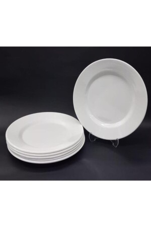 6 Pieces White Melamine Dessert, Cake Serving Plate 21cm Shallow Plate Affordable for Daily Use Hors d'oeuvre Plate es-2021--11--03--02 - İstoç Türk