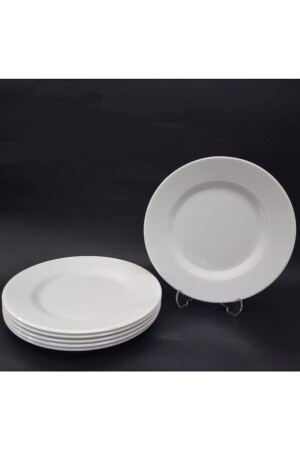 6 Pieces White Melamine Large Serving Plate 26cm Shallow Plate Affordable Hors d'oeuvre Plate for Daily Use es-2021--11--03--07 - abnturk