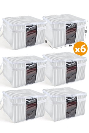 6 Pieces - Window Sweater Clothing Hurcu 45 X 40 X 30 Cm - Gray Striped EST5668667 - ESTİ