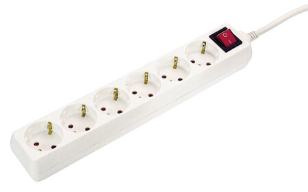6-socket extension cord with switch AS-SCHWABE 1.4m VV-3G1.5 - AS-Schwabe