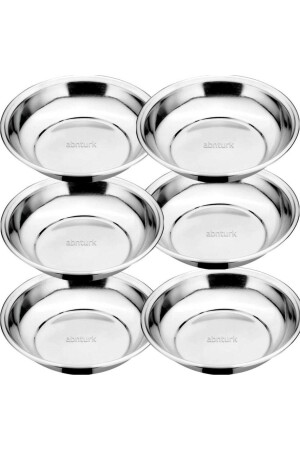6 Stück Edelstahl-Speiseteller, 15 cm hohe Beinplatte, lebenslange Nutzung garantiert, Menge sng-21-03-22-26 - abnturk