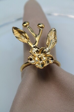 6 Stück goldene japanische Rose, moderner Metall-Serviettenring 3078 - Emtory Home