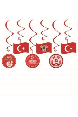 6-teiliges Deckenornament 23. April + 23. April Deckenanhänger + Nationalfeiertags-Deckenornament - Parti Furyası