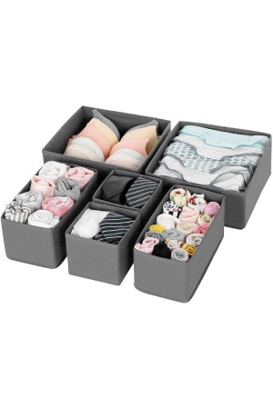 6-teiliges Schubladenschrank-Organizer-Box-Set Anthrazit EST442230 - ESTİ