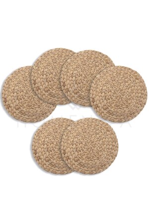 6-teiliges Tischset aus Korbgeflecht, rund, Bambus, groß, SUPLA6 - Veliday