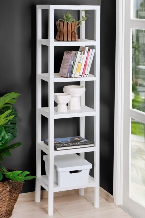 6 Tiers Plastic Shelving Unit Kitchen Shelf Bathroom Shelf Balcony Shelf Bathroom Organizer Bookcase White FRPOMG6D - Frapan Home