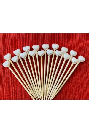 60 Pcs - Heart Shaped Turkish Delight Sofa Promise Engagement Birthday Party Mevlut Stylish Ornament Toothpick - Yağmur Gökçe