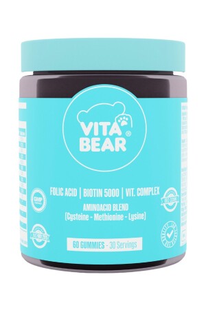 (مينز) القوي الشعر (جومي) الشعر (فيتامين 60 قطعة - Vita Bear