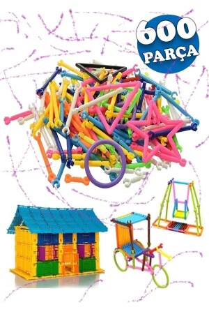 600 Pieces Educational Toy Blocks Jigsaw Puzzle Clever Intelligence Perception Development Toy Geometric Sticks HYD-8055756-4201 - Hyd 