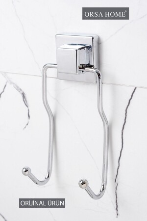 601 Square Adhesive 2 Piece Hanger Chrome - Orsa Home