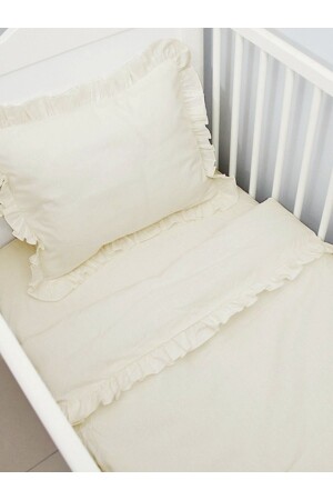 60*120 Crib Cream Quilt Pillow Sheet - Bebek
